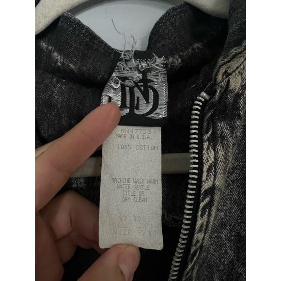 Vintage 80s TD4 by Electra Acid Wash Full Zip Midi Dress with Ruffle back Small - Picture 7 of 11